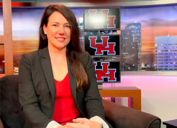 Dr. Jennifer Vardeman sits on studio set looking at camera.