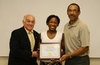 Outstanding Graduate Student in Physical Education, Jessica Koontz with Dr. Pearson and Dr. Bloom