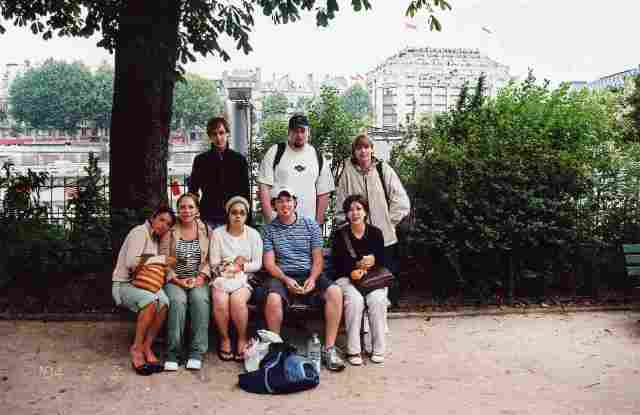 Resting on a Paris bench