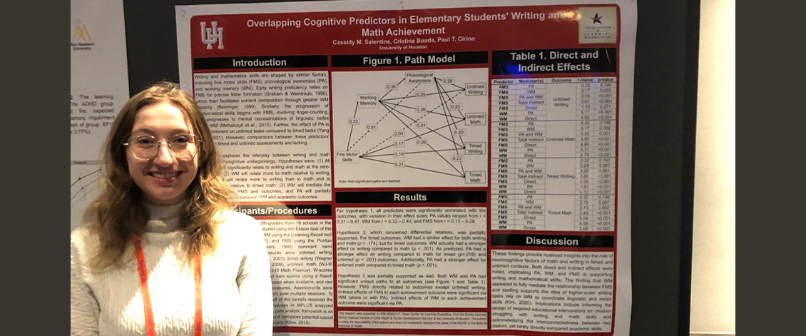 Cassidy Salentine with her poster at the International Neuropsychological Society Meeting in New York (2024)