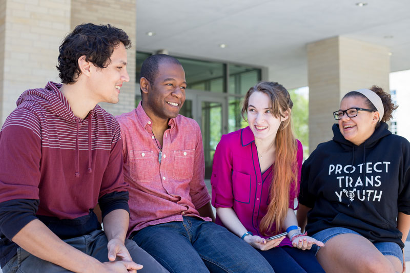 Students conversing at the Student Centers