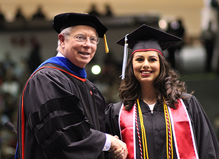 Dean Robert McPherson and COE student at Fall 2015 Graduation