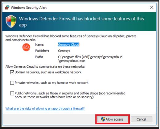 Windows Security Alert