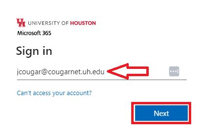 Enter CougarNet Email