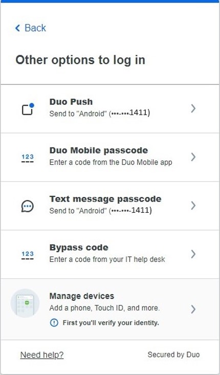 Authenticating with DUO