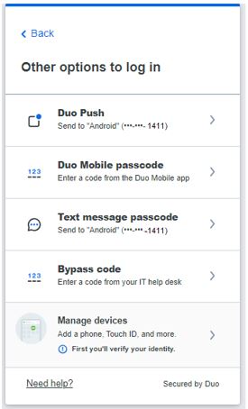 DUO Authentication Prompt