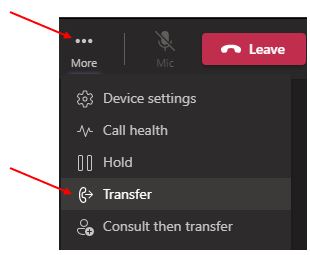 Transfer a Call - Microsoft Teams