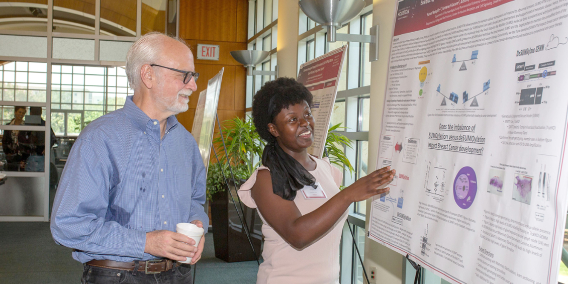 Student discusses work with assistant dean