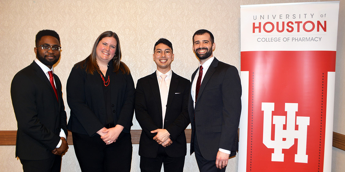 Group photo of the four leadership challenge winners.