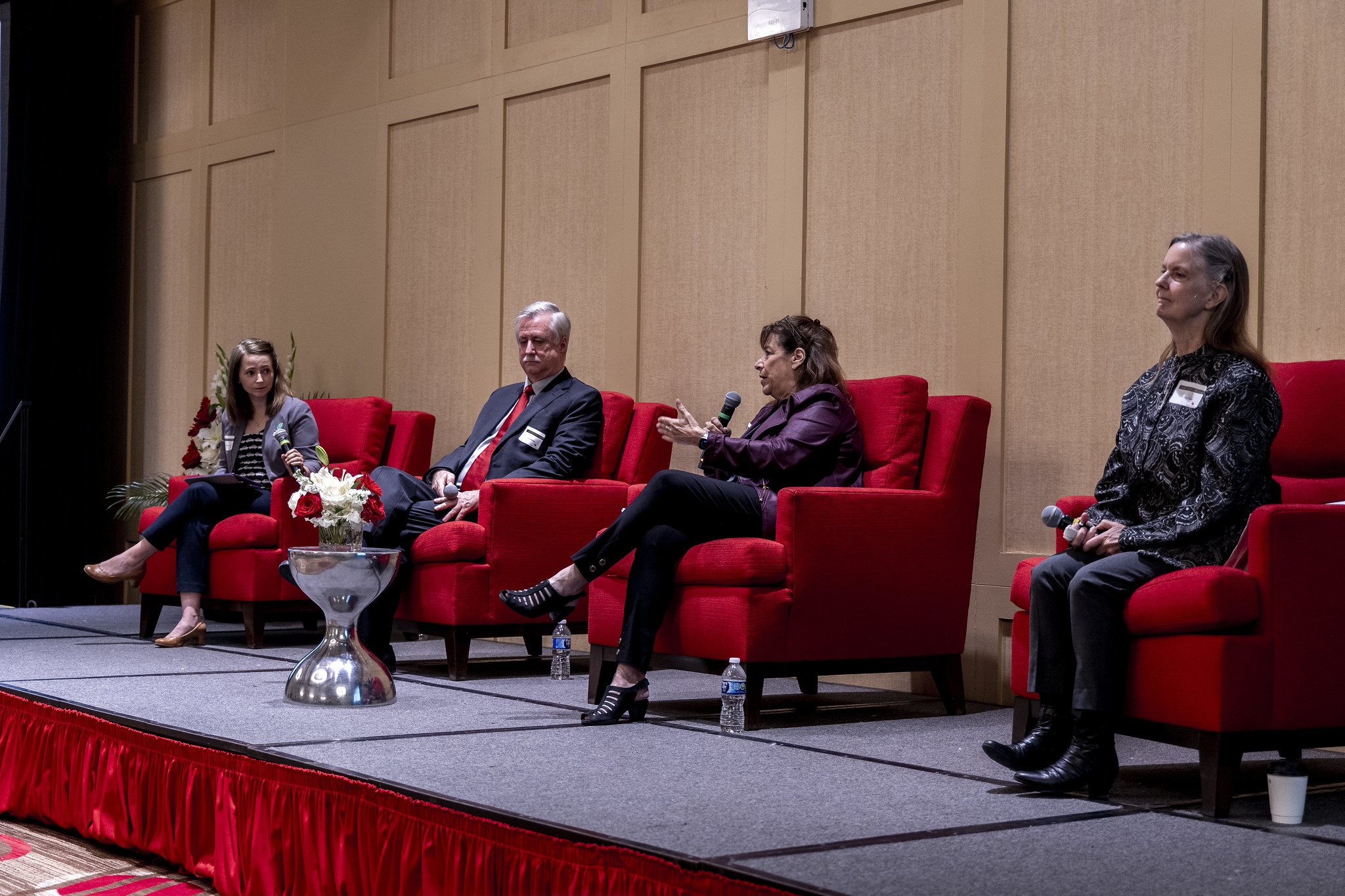 Experts answering questions on stage 