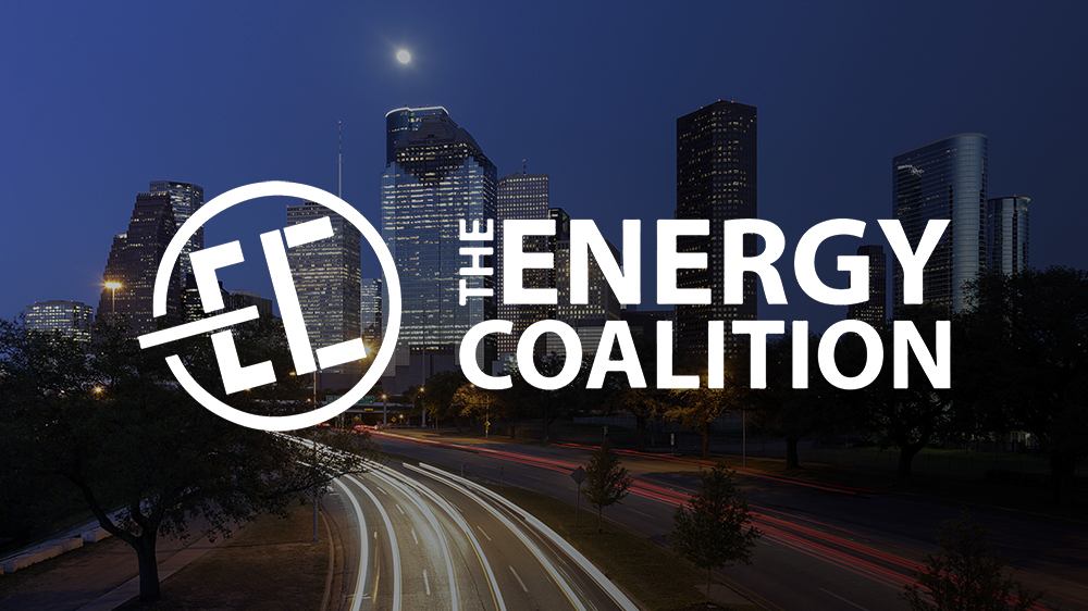 Energy Coalition logo in front of Houston skyline